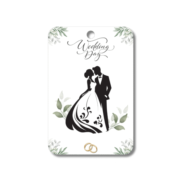 Money Card - Bride & Groom Silhouette | Wedding Day| Greenery
