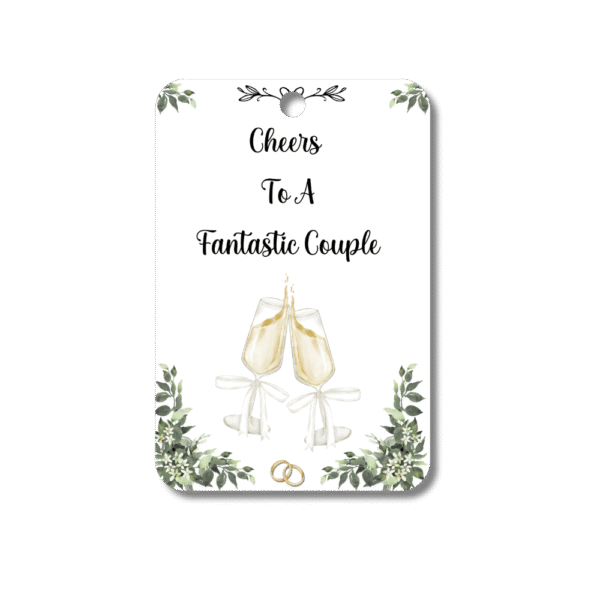Money Card -Cheers To A Fantastic Couple | Wine Glasses & Flowers