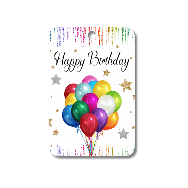 Money Card - Happy Birthday Balloons & Stars
