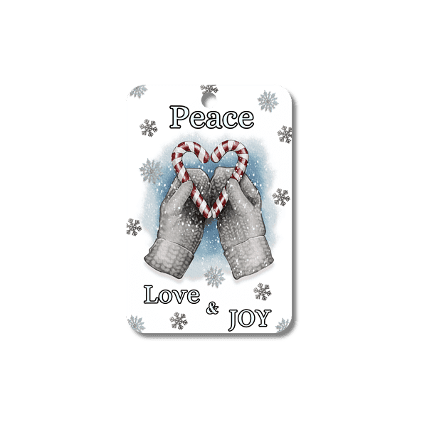 Money Card - Peace Love & Joy Candy Cane Heart
